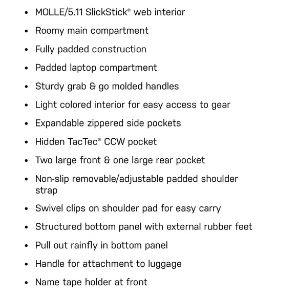 Tactical 5.11 Side Trip Briefcase 32L CCW LEO Law Enforcement Bag - Picture 7 of 7